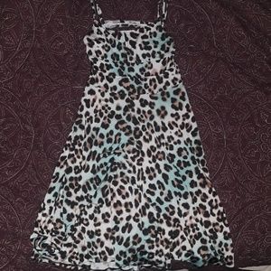 Leopard print silky dress